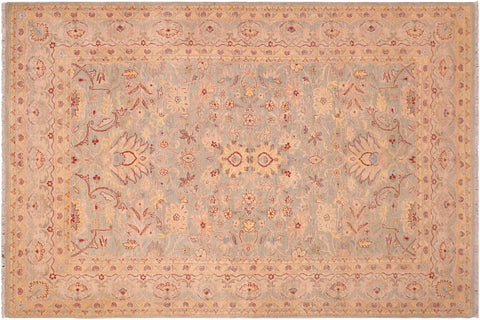 handmade Traditional Kafkaz Green Tan Hand Knotted RECTANGLE 100% WOOL area rug 6x9