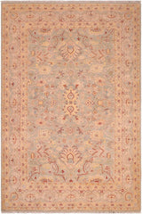 handmade Traditional Kafkaz Green Tan Hand Knotted RECTANGLE 100% WOOL area rug 6X9