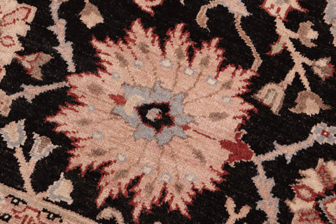 handmade Transitional Lahore Black Green Hand Knotted RECTANGLE 100% WOOL area rug 6' x 9'