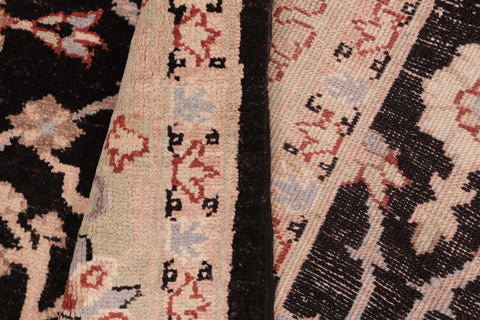 handmade Transitional Lahore Black Green Hand Knotted RECTANGLE 100% WOOL area rug 6' x 9'