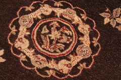 handmade Traditional Kafkaz Brown Tan Hand Knotted RECTANGLE 100% WOOL area rug 6X8