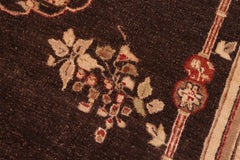 handmade Traditional Kafkaz Brown Tan Hand Knotted RECTANGLE 100% WOOL area rug 6X8