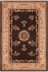 handmade Traditional Kafkaz Brown Tan Hand Knotted RECTANGLE 100% WOOL area rug 6X8