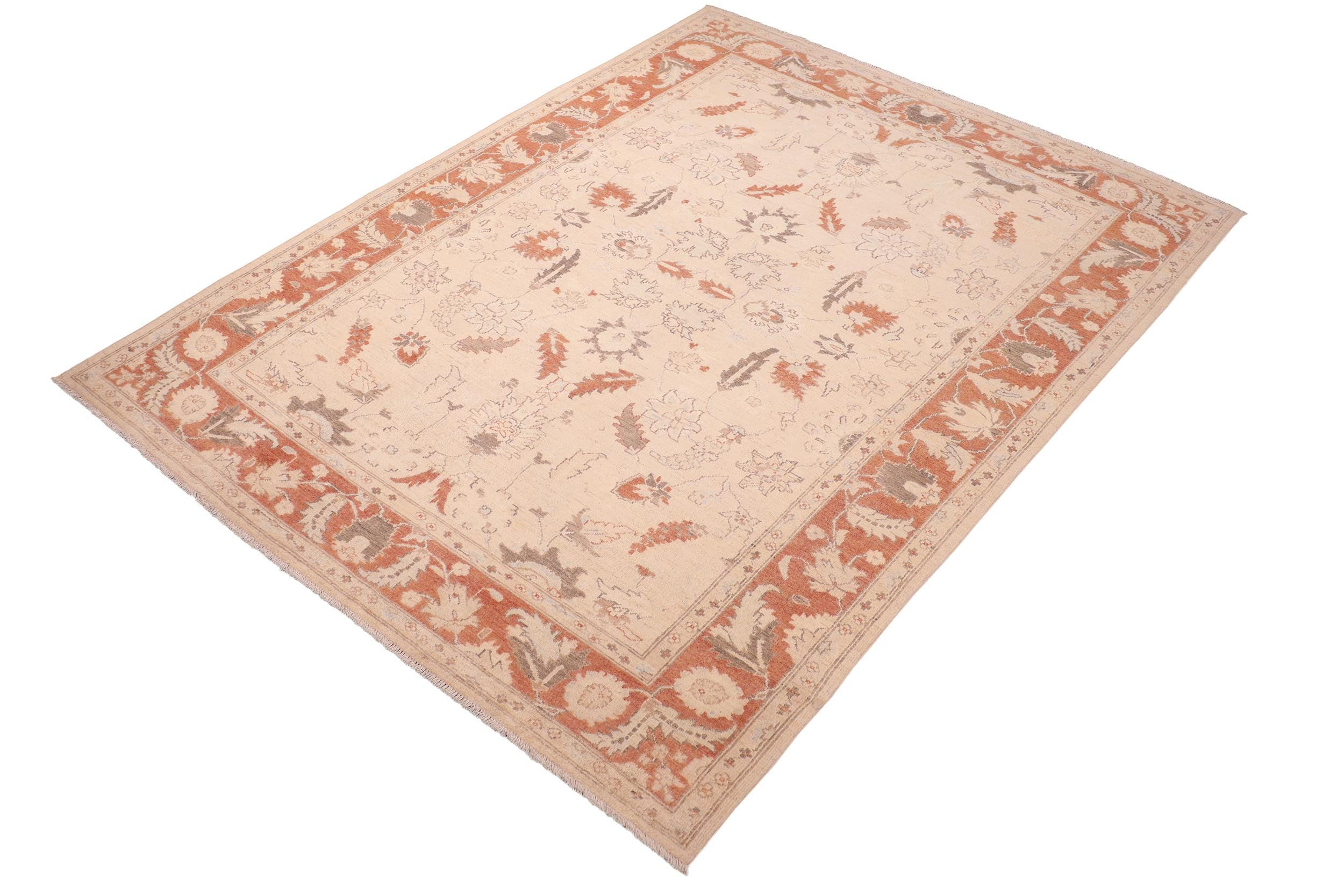 handmade Traditional Kafkaz Tan Rust Hand Knotted RECTANGLE 100% WOOL area rug 6x9