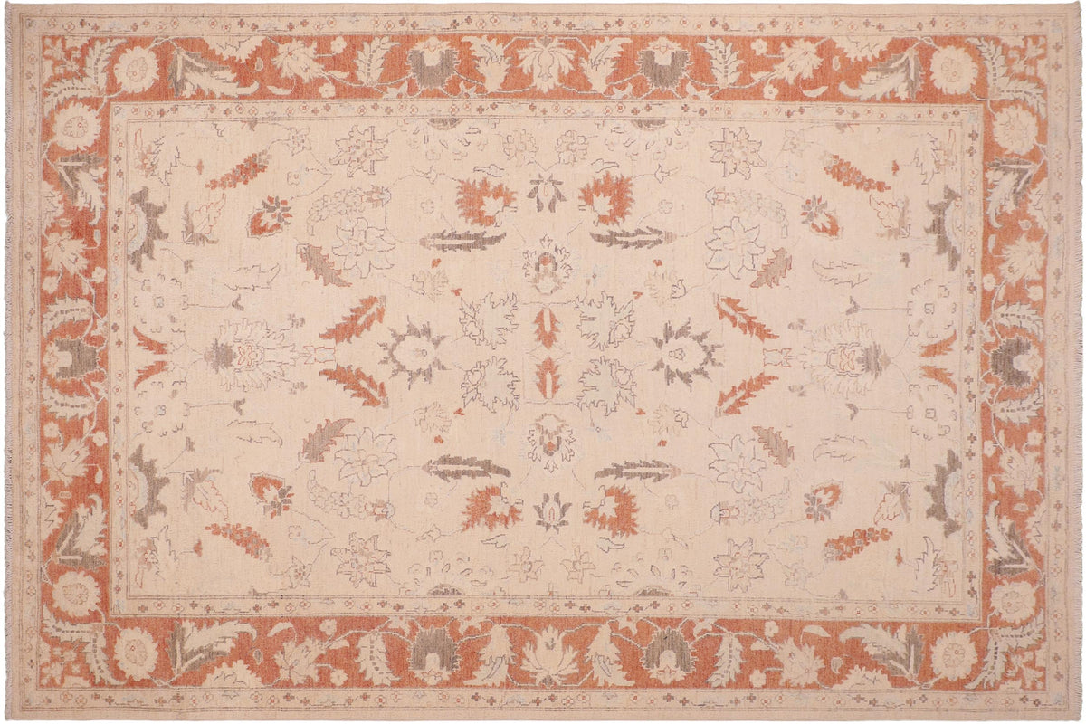 handmade Traditional Kafkaz Tan Rust Hand Knotted RECTANGLE 100% WOOL area rug 6x9