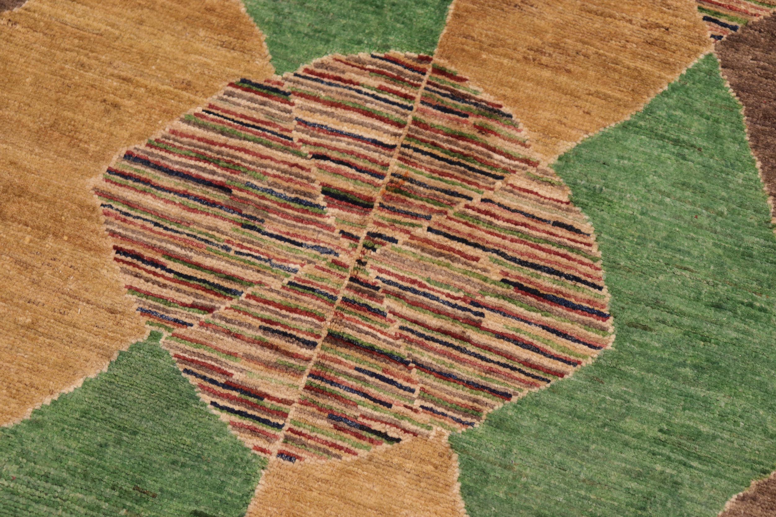 handmade Modern Gabbeh Brown Gold Hand Knotted RECTANGLE 100% WOOL area rug 6' x 9'