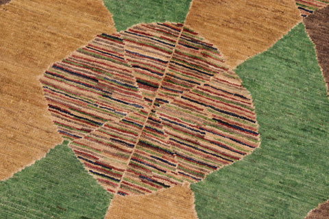 handmade Modern Gabbeh Brown Gold Hand Knotted RECTANGLE 100% WOOL area rug 6' x 9'