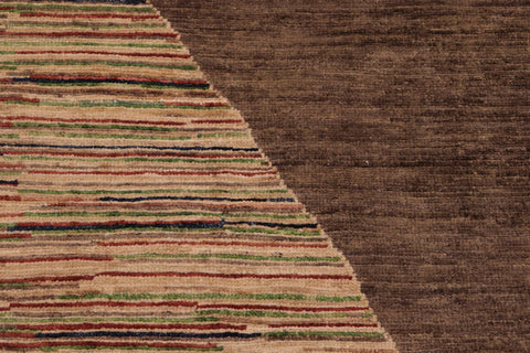 handmade Modern Gabbeh Brown Gold Hand Knotted RECTANGLE 100% WOOL area rug 6' x 9'