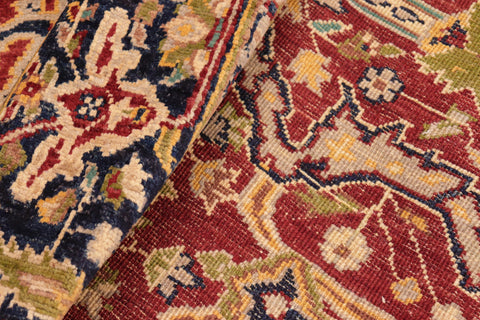 handmade Transitional Kafkaz Red Blue Hand Knotted RECTANGLE 100% WOOL area rug 6' x 9'