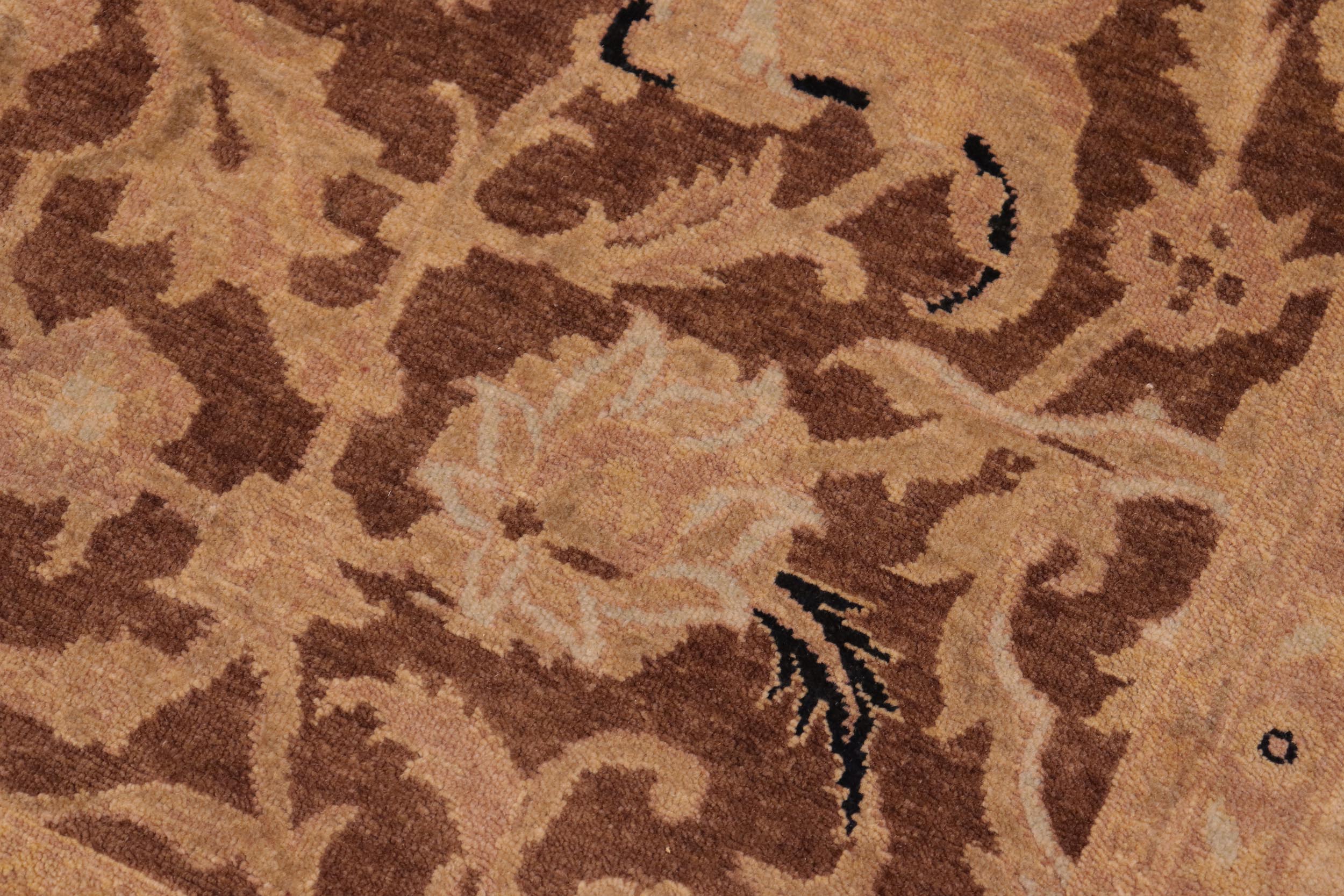 handmade Traditional Kafkaz Brown Tan Hand Knotted RECTANGLE 100% WOOL area rug 6' x 9'