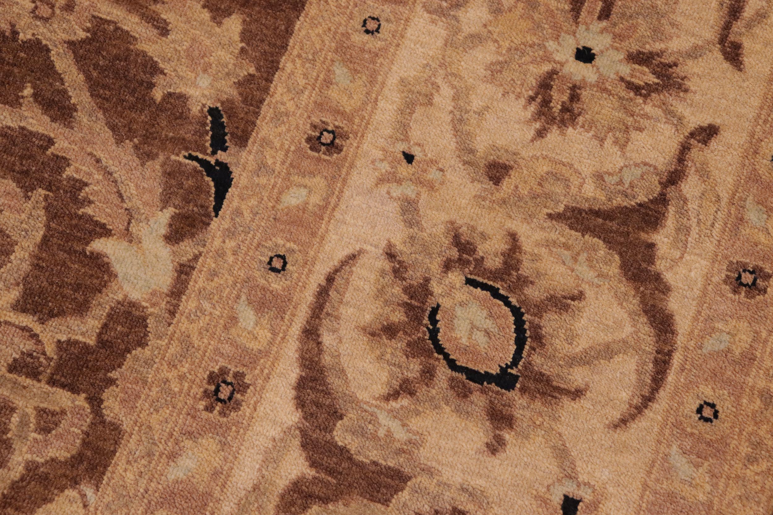 handmade Traditional Kafkaz Brown Tan Hand Knotted RECTANGLE 100% WOOL area rug 6' x 9'