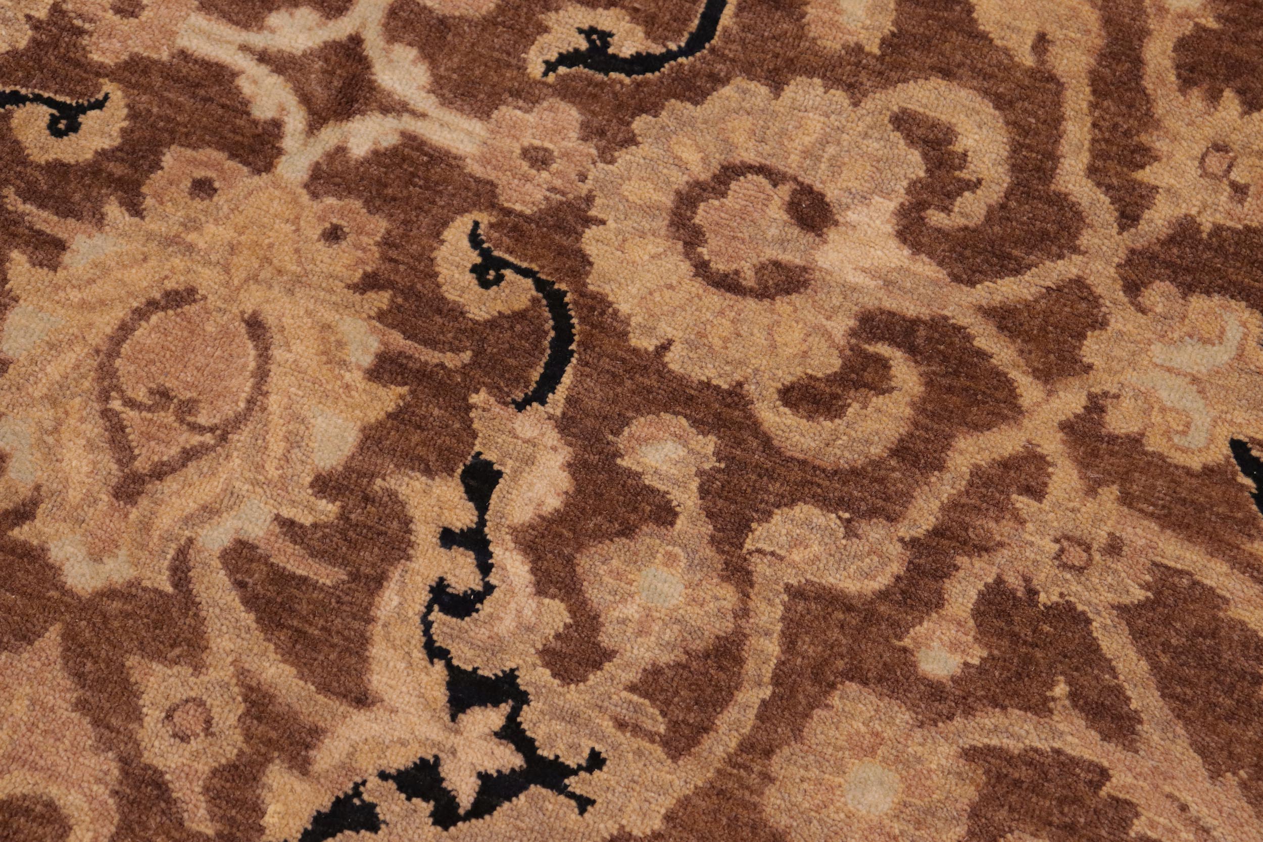 handmade Traditional Kafkaz Brown Tan Hand Knotted RECTANGLE 100% WOOL area rug 6' x 9'
