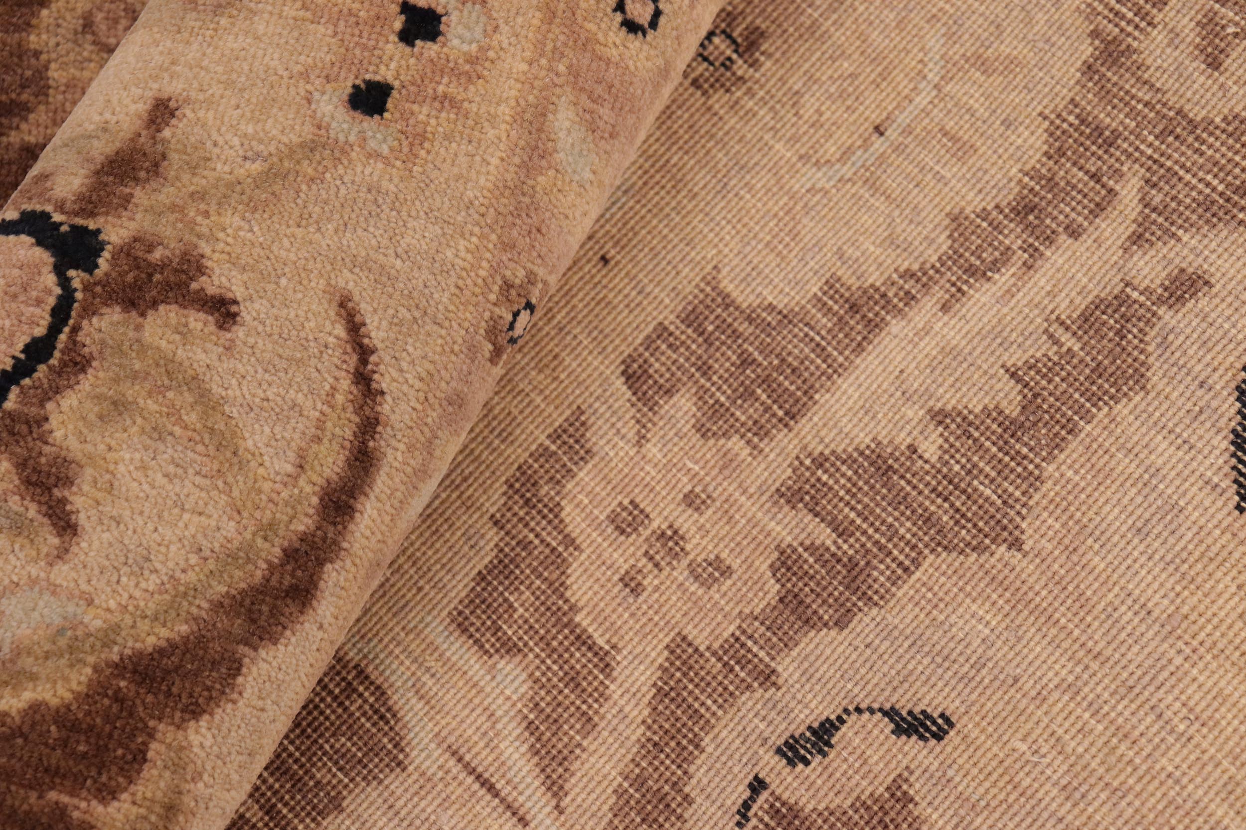 handmade Traditional Kafkaz Brown Tan Hand Knotted RECTANGLE 100% WOOL area rug 6' x 9'