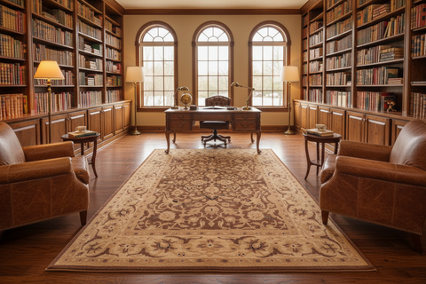 handmade Traditional Kafkaz Brown Tan Hand Knotted RECTANGLE 100% WOOL area rug 6' x 9'