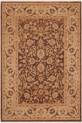 handmade Traditional Kafkaz Brown Tan Hand Knotted RECTANGLE 100% WOOL area rug 6X9