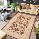 handmade Traditional Kafkaz Brown Tan Hand Knotted RECTANGLE 100% WOOL area rug 6 x 9