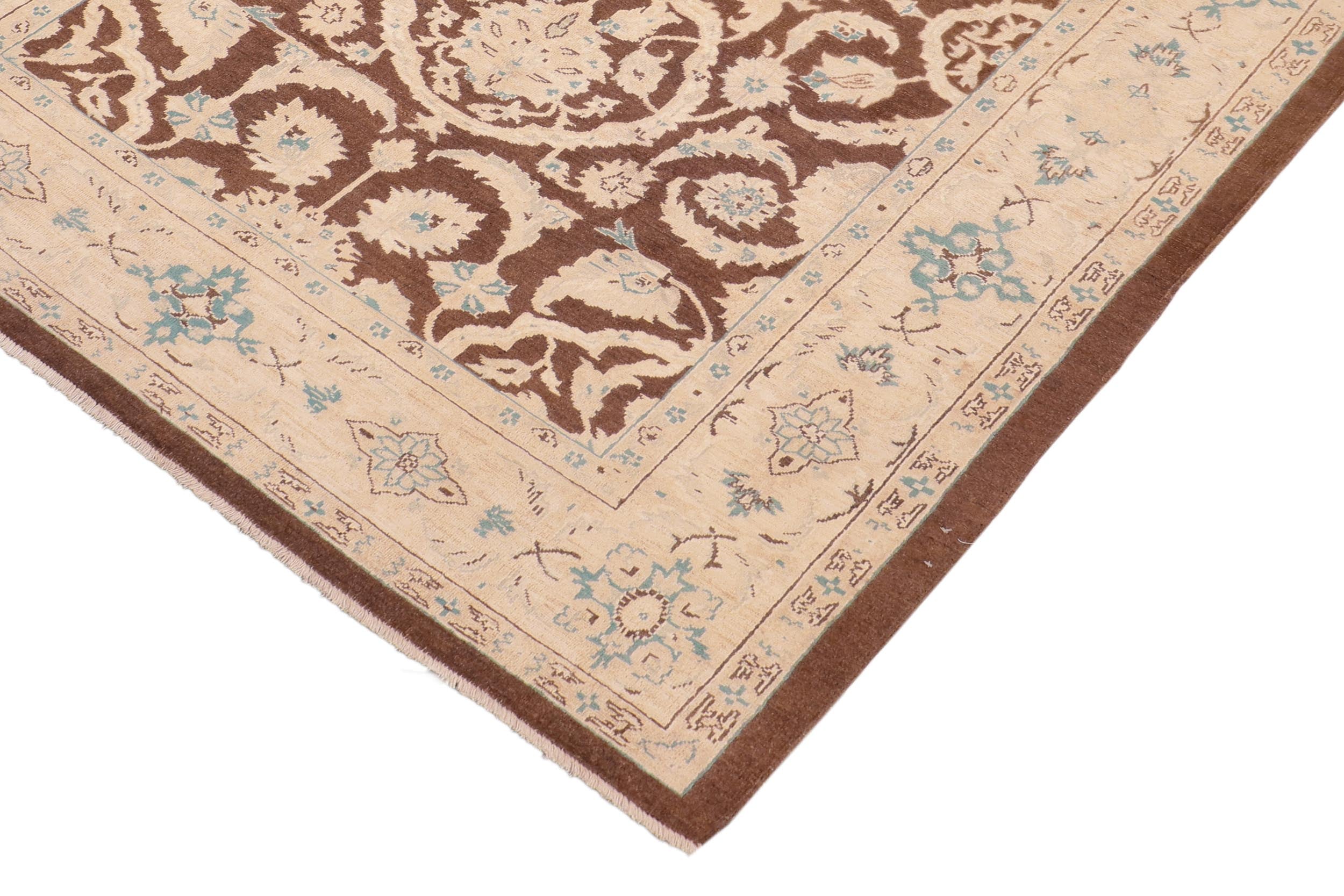 handmade Traditional Kafkaz Brown Tan Hand Knotted RECTANGLE 100% WOOL area rug 6x9