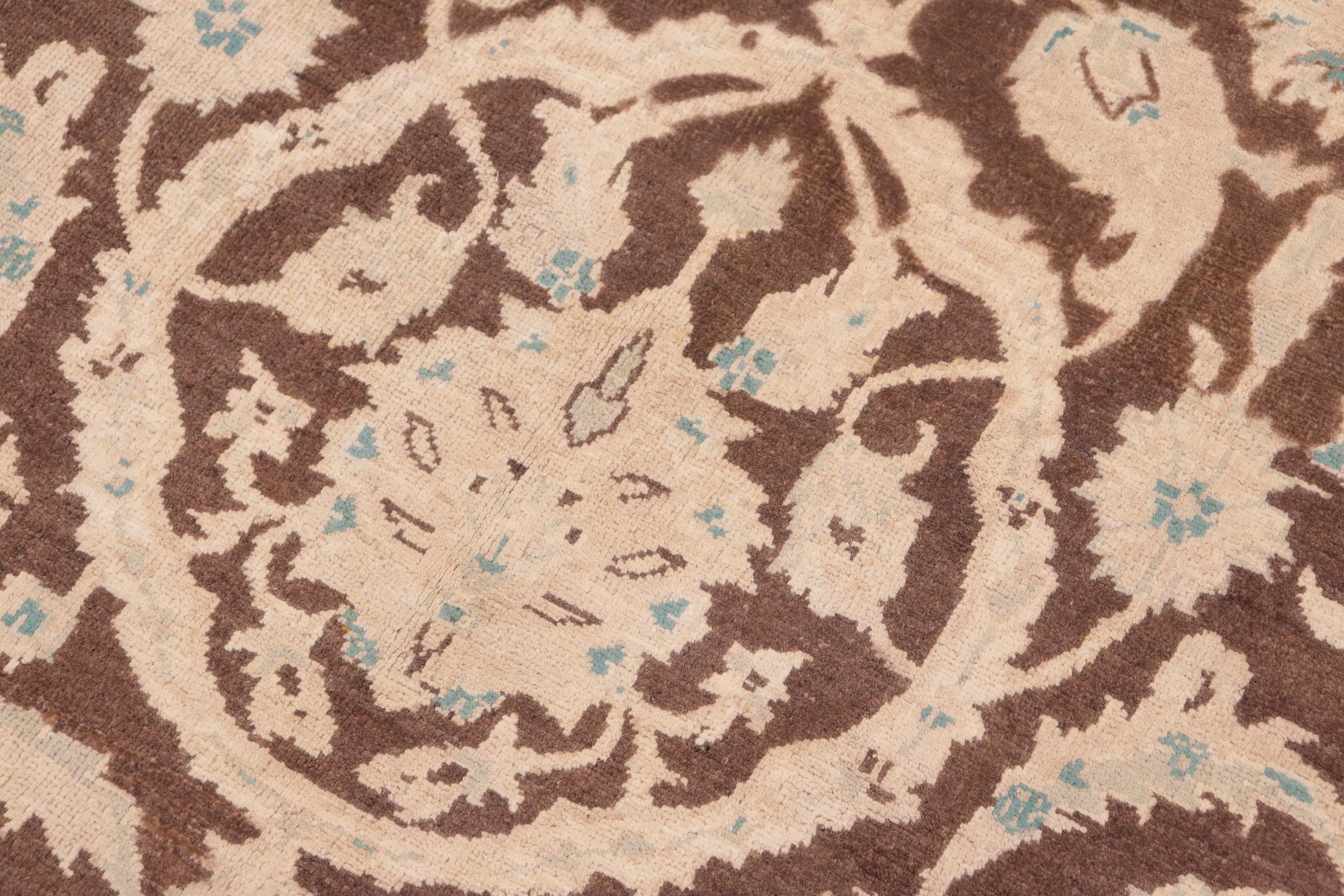 handmade Traditional Kafkaz Brown Tan Hand Knotted RECTANGLE 100% WOOL area rug 6x9