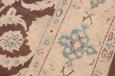 handmade Traditional Kafkaz Brown Tan Hand Knotted RECTANGLE 100% WOOL area rug 6x9