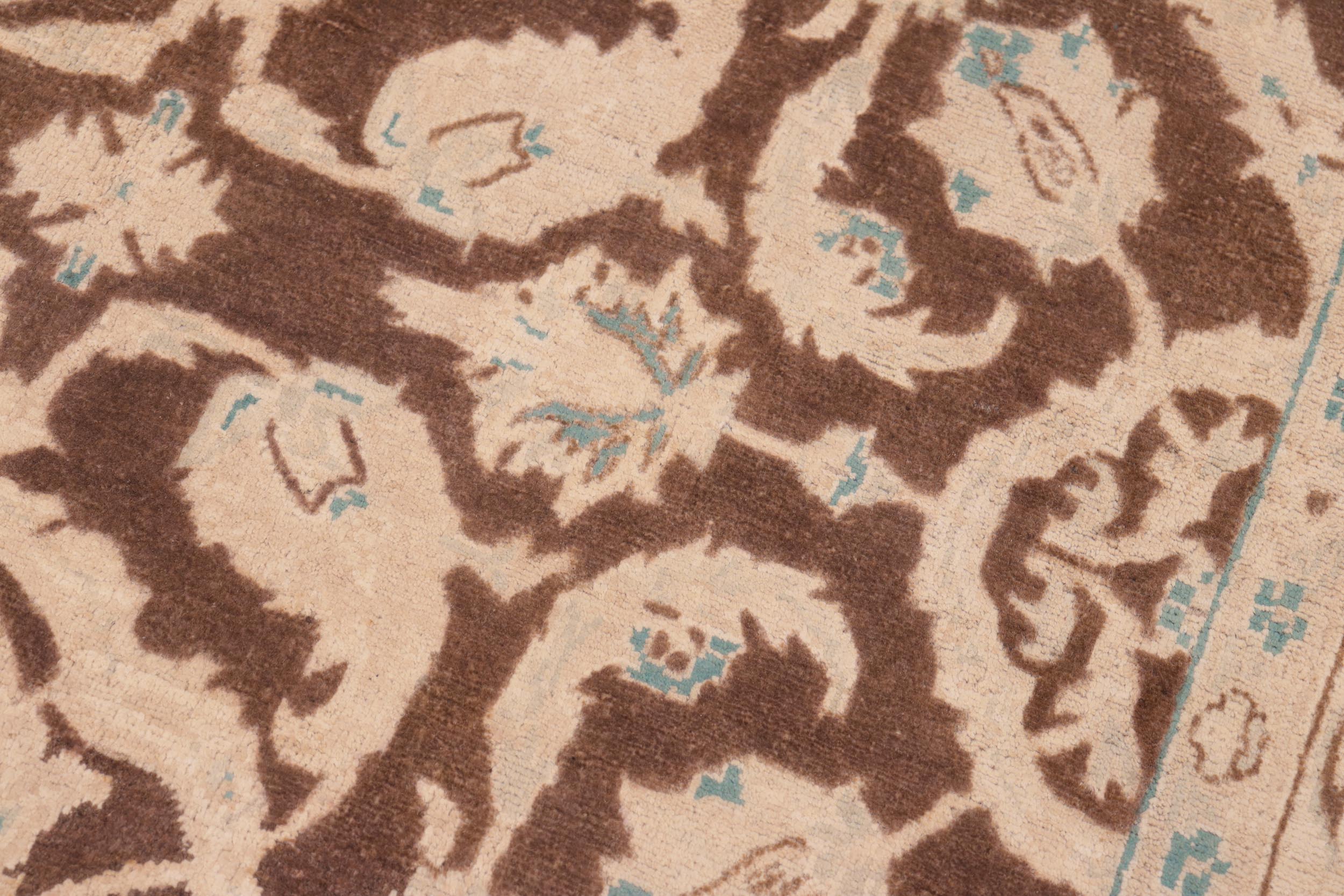 handmade Traditional Kafkaz Brown Tan Hand Knotted RECTANGLE 100% WOOL area rug 6x9