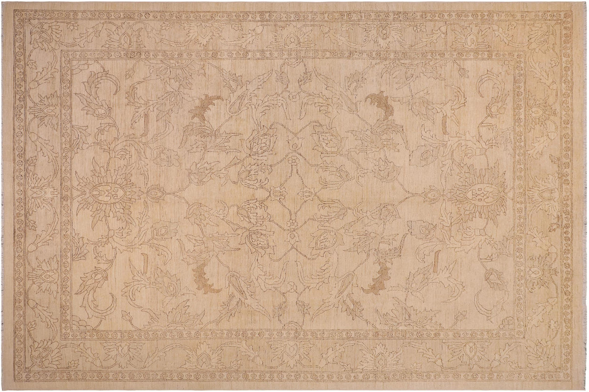 handmade Traditional Kafkaz Beige Tan Hand Knotted RECTANGLE 100% WOOL area rug 9x12
