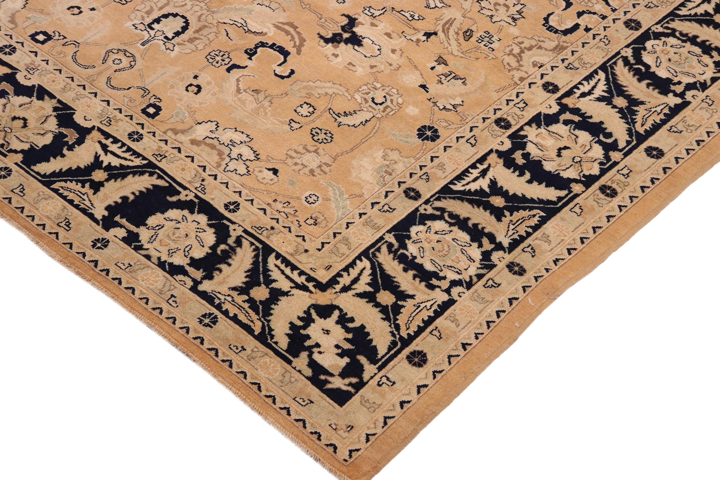 handmade Traditional Kafkaz Nude Blue Hand Knotted RECTANGLE 100% WOOL area rug 9' x 11'