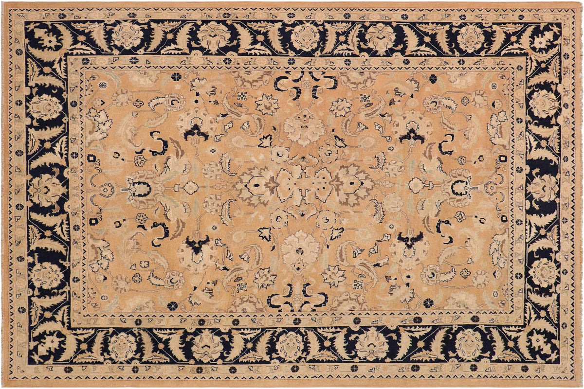 handmade Traditional Kafkaz Nude Blue Hand Knotted RECTANGLE 100% WOOL area rug 9' x 11'