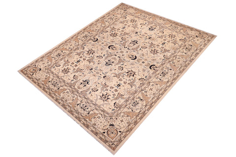 handmade Traditional Kafkaz Beige Tan Hand Knotted RECTANGLE 100% WOOL area rug 9x12