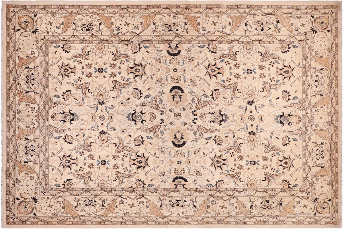 handmade Traditional Kafkaz Beige Tan Hand Knotted RECTANGLE 100% WOOL area rug 9x12