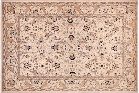 handmade Traditional Kafkaz Beige Tan Hand Knotted RECTANGLE 100% WOOL area rug 9x12