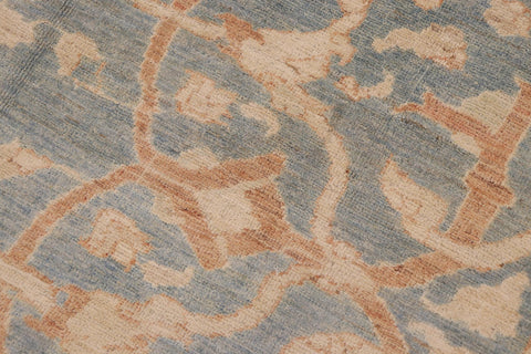 handmade Transitional Kafkaz Blue Brown Hand Knotted RECTANGLE 100% WOOL area rug 9' x 12'