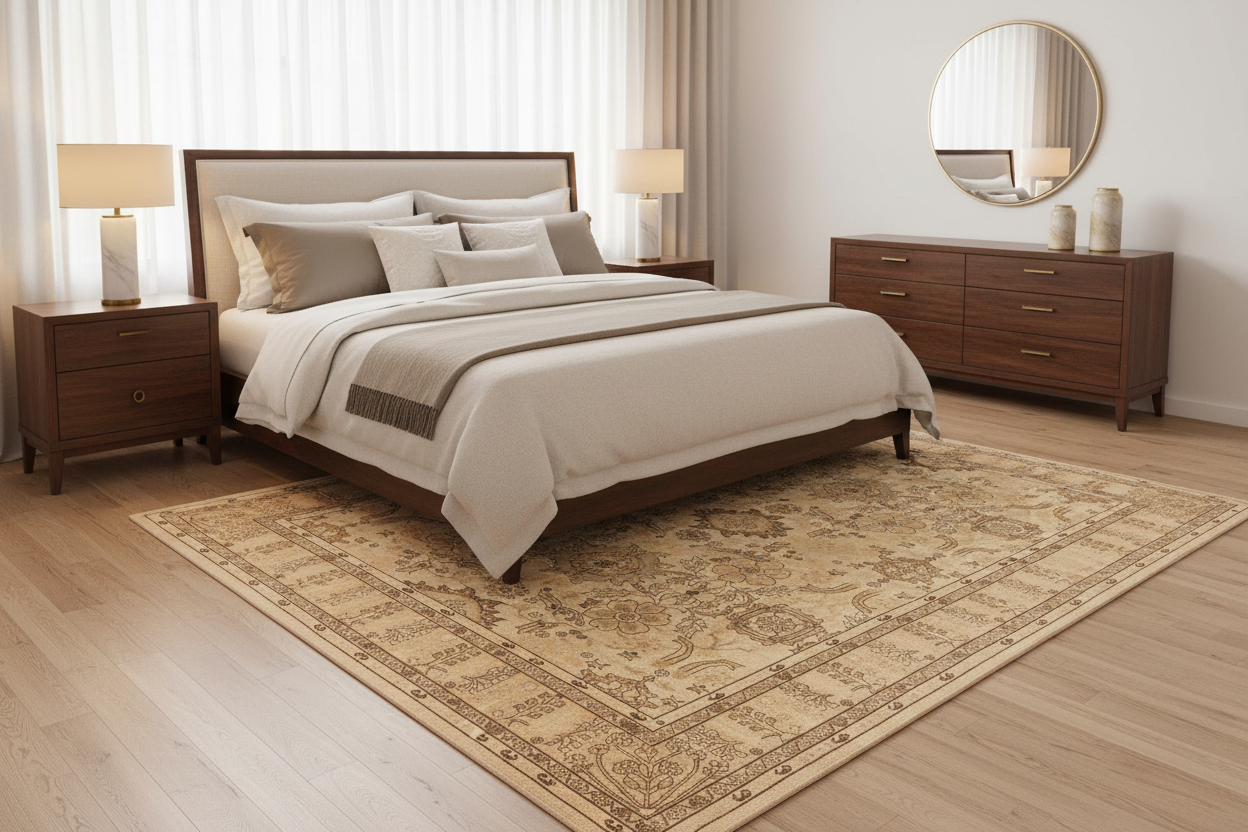 handmade Traditional Kafkaz Beige Tan Hand Knotted RECTANGLE 100% WOOL area rug 9x13
