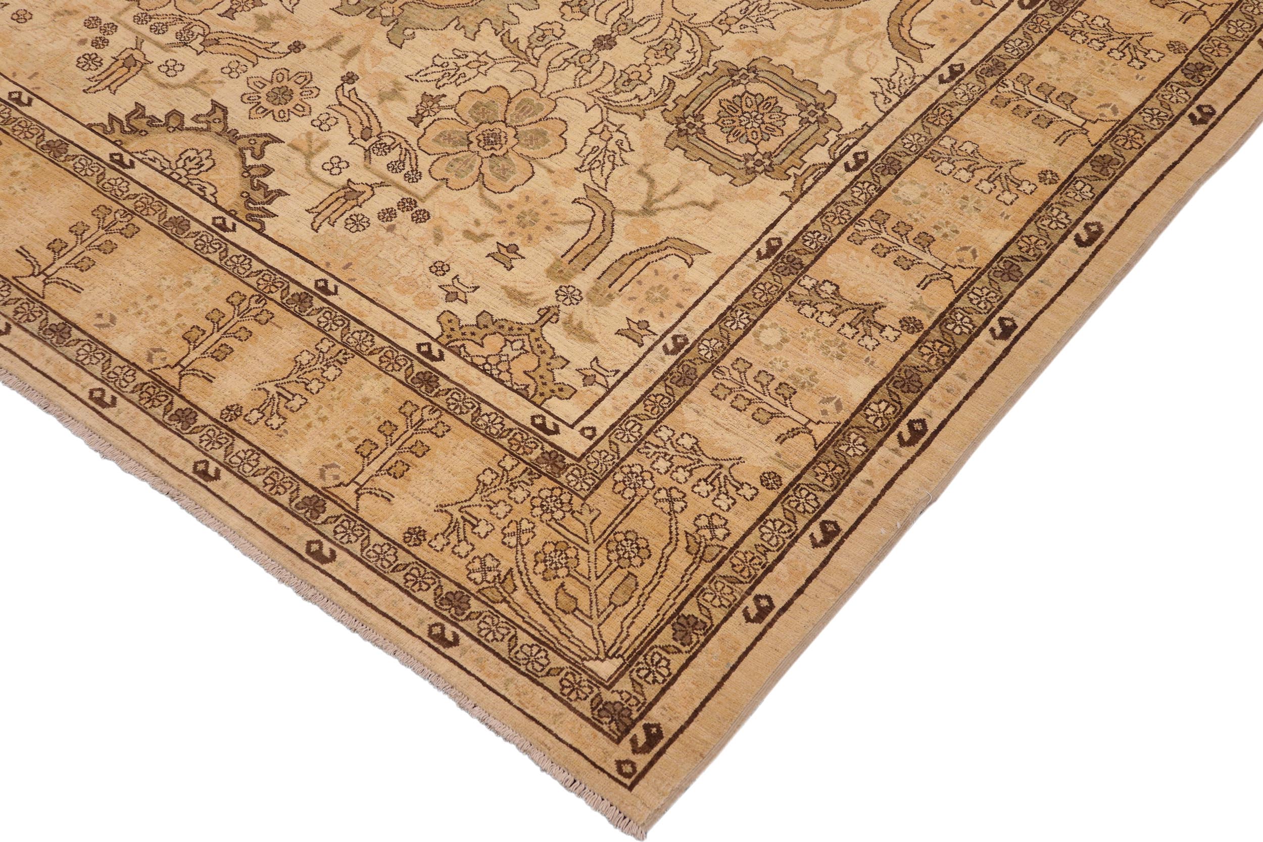 handmade Traditional Kafkaz Beige Tan Hand Knotted RECTANGLE 100% WOOL area rug 9x13
