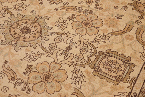 handmade Traditional Kafkaz Beige Tan Hand Knotted RECTANGLE 100% WOOL area rug 9x13