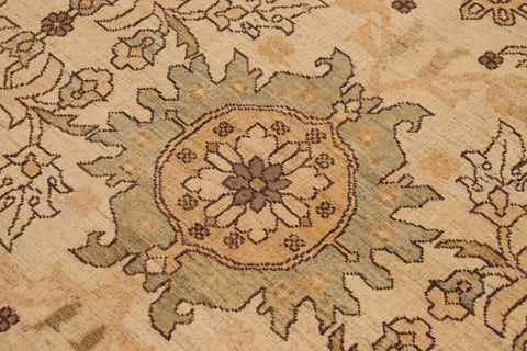 handmade Traditional Kafkaz Beige Tan Hand Knotted RECTANGLE 100% WOOL area rug 9x13