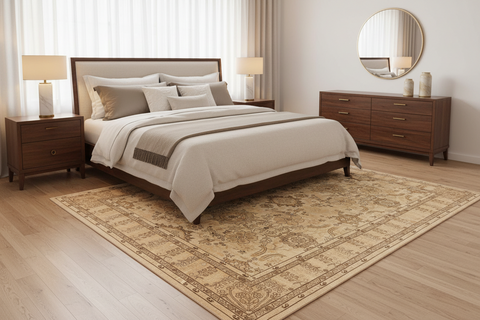 handmade Traditional Kafkaz Beige Tan Hand Knotted RECTANGLE 100% WOOL area rug 9x13