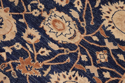 handmade Transitional Kafkaz Blue Dull Orange Hand Knotted RECTANGLE 100% WOOL area rug 9' x 12'