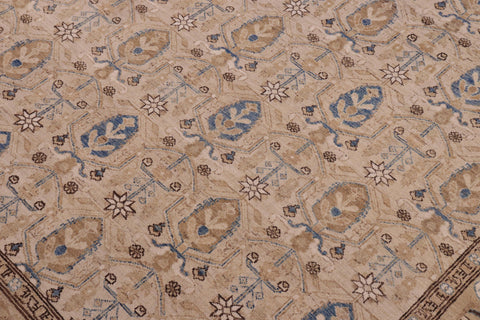handmade Transitional Kafkaz Beige Tan Hand Knotted RECTANGLE 100% WOOL area rug 9' x 12'