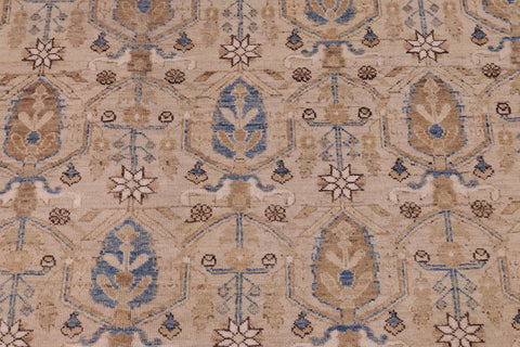 handmade Transitional Kafkaz Beige Tan Hand Knotted RECTANGLE 100% WOOL area rug 9' x 12'