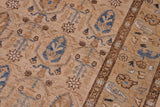 handmade Transitional Kafkaz Beige Tan Hand Knotted RECTANGLE 100% WOOL area rug 9 x 12