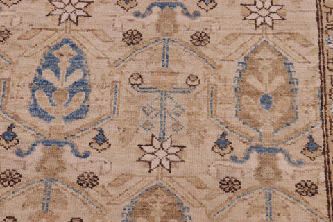 handmade Transitional Kafkaz Beige Tan Hand Knotted RECTANGLE 100% WOOL area rug 9' x 12'