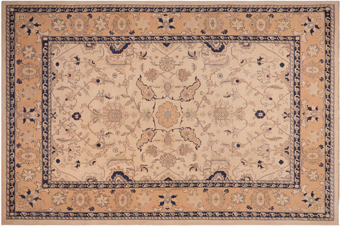 handmade Traditional Kafkaz Beige Peach Hand Knotted RECTANGLE 100% WOOL area rug 9x11
