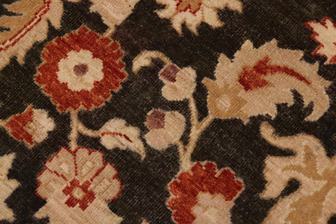 handmade Traditional Antique Charcoal Brown Hand Knotted RECTANGLE 100% WOOL area rug 9x12