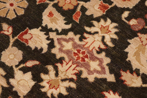 handmade Traditional Antique Charcoal Brown Hand Knotted RECTANGLE 100% WOOL area rug 9x12