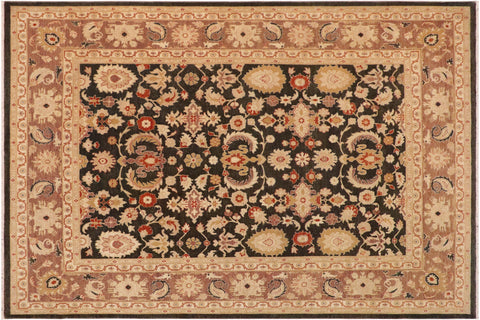 handmade Traditional Antique Charcoal Brown Hand Knotted RECTANGLE 100% WOOL area rug 9x12