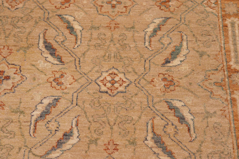 handmade Transitional Kafkaz Tan Green Hand Knotted RECTANGLE 100% WOOL area rug 9' x 10'