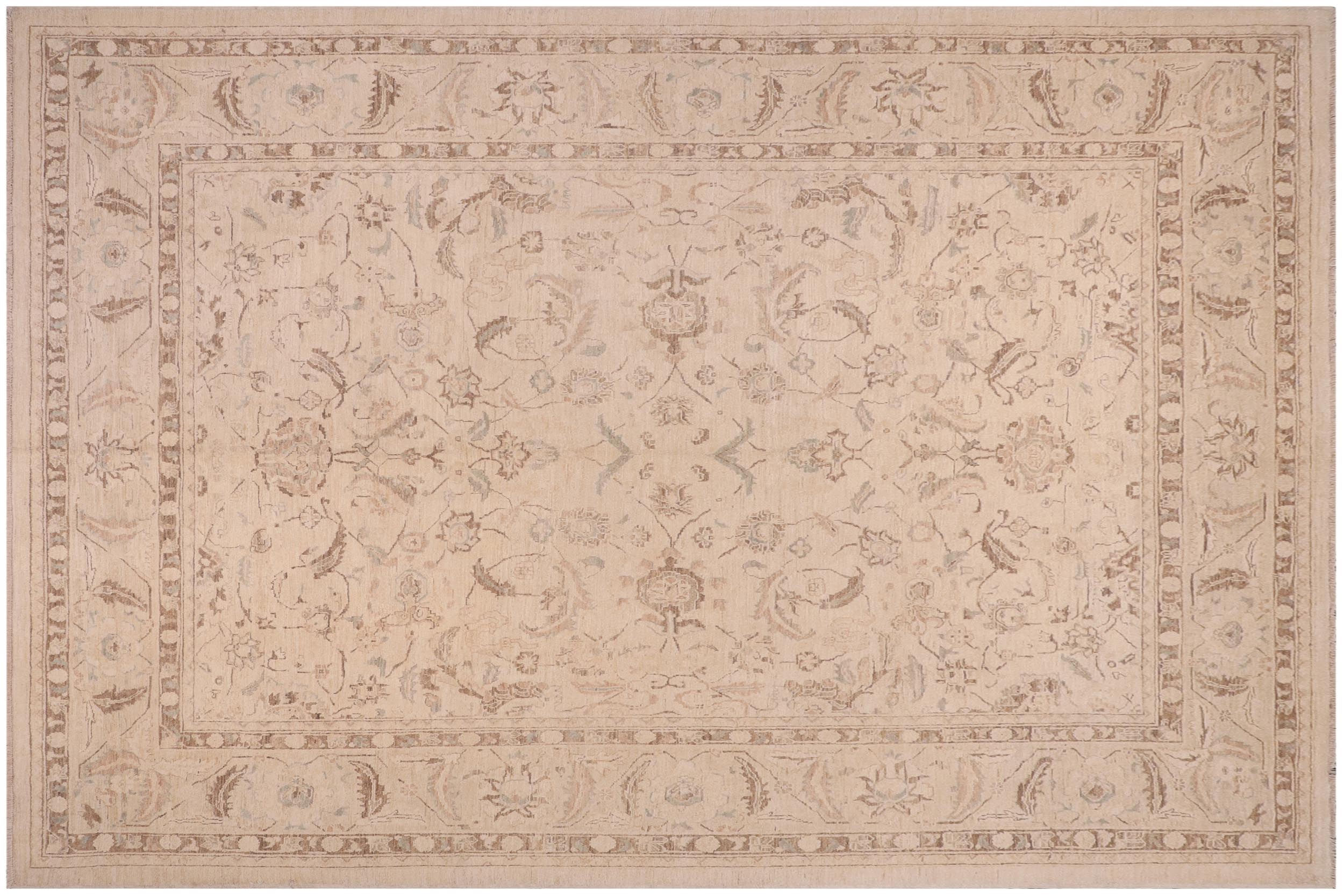 handmade Traditional Kafkaz Beige Tan Hand Knotted RECTANGLE 100% WOOL area rug 9x12
