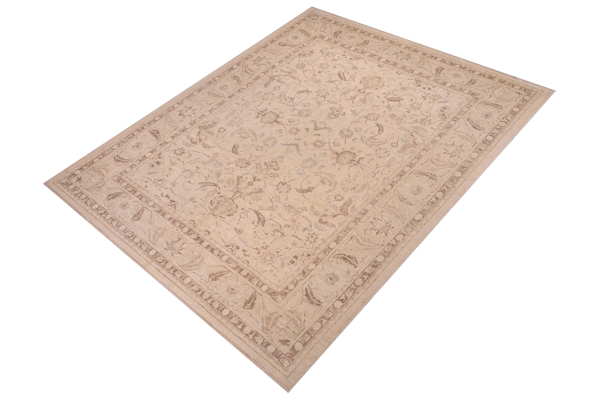 handmade Traditional Kafkaz Beige Tan Hand Knotted RECTANGLE 100% WOOL area rug 9x12