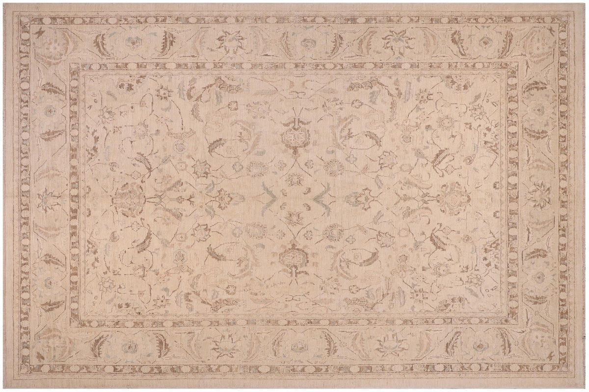 handmade Traditional Kafkaz Beige Tan Hand Knotted RECTANGLE 100% WOOL area rug 9x12