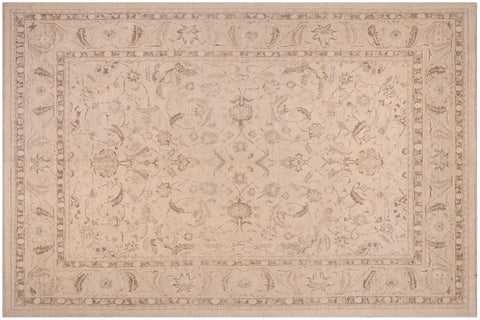 handmade Traditional Kafkaz Beige Tan Hand Knotted RECTANGLE 100% WOOL area rug 9x12